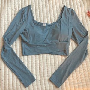 Halara crop top, cross bottom